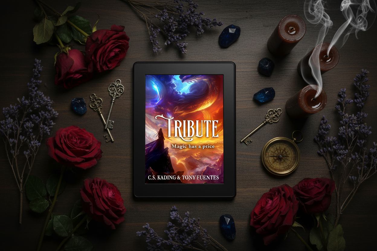 Tribute Flatlay with Gothic Props